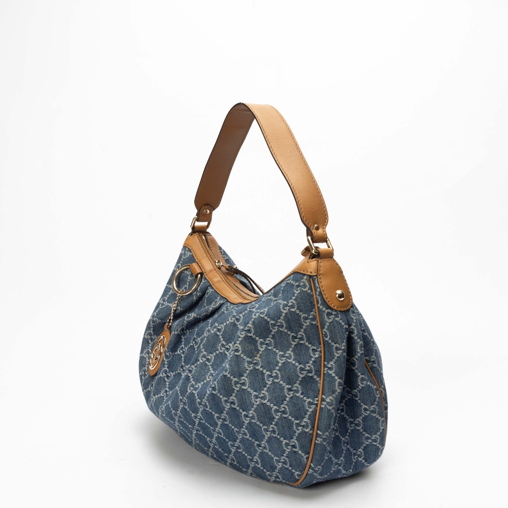 Gucci Blue GG Denim Medium Sukey Tote