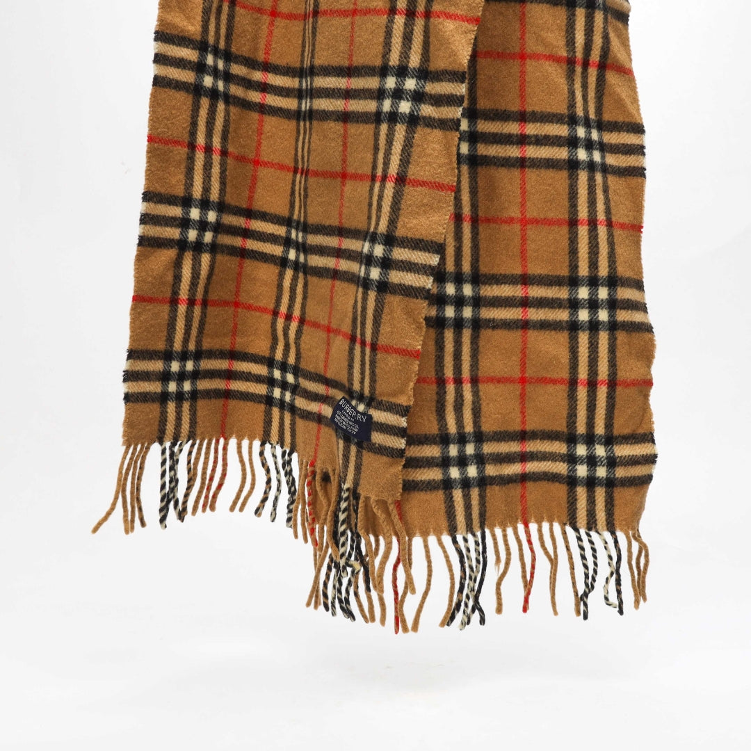 Burberry Check Cashmere Wool Scarf
