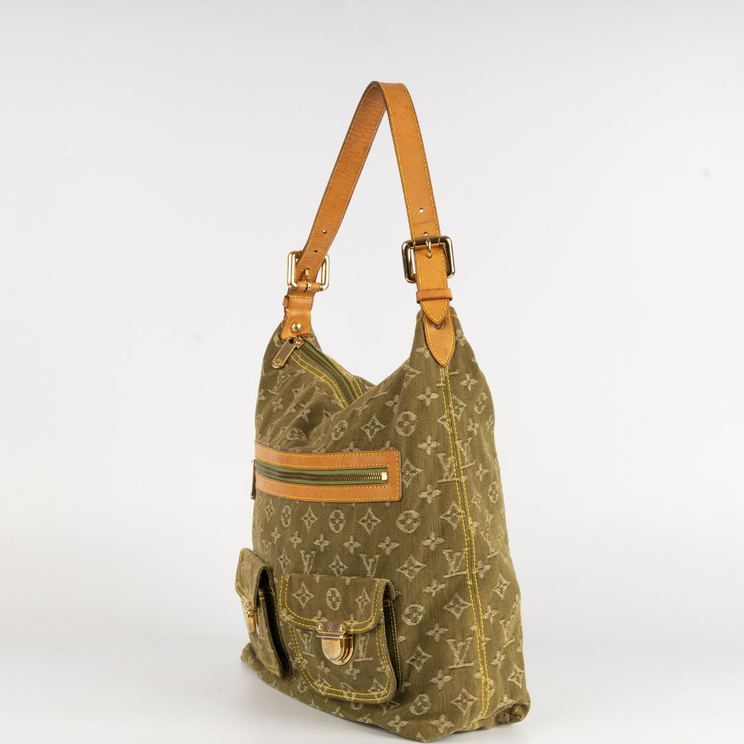 Louis Vuitton Green Denim Monogram Baggy GM Bag