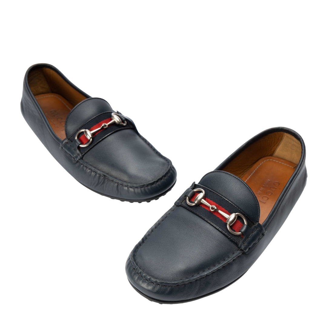 Gucci Horsebit Web Slip On Loafers