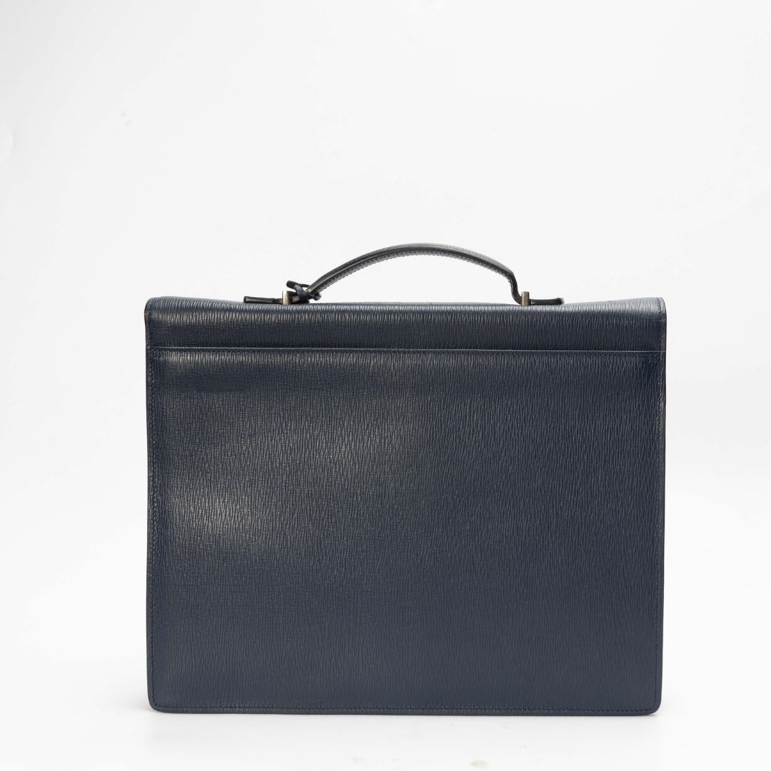 Salvatore Ferragamo Navy Blue Briefcase