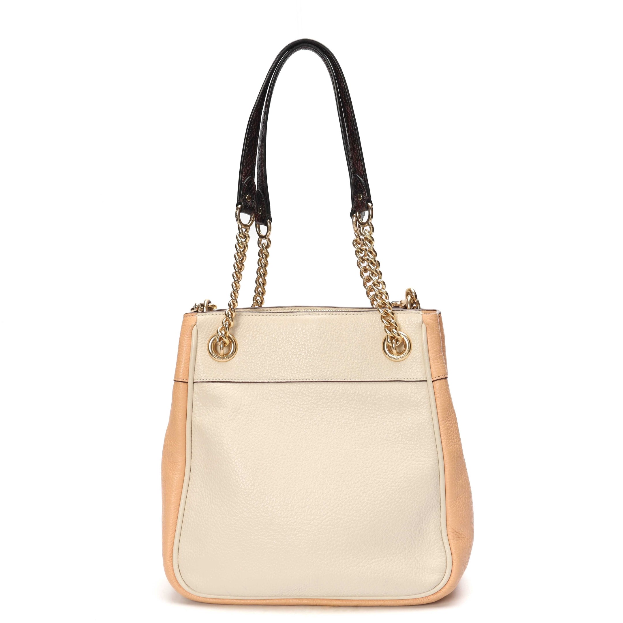 Coach Cammie Beige Chain Bucket Bag