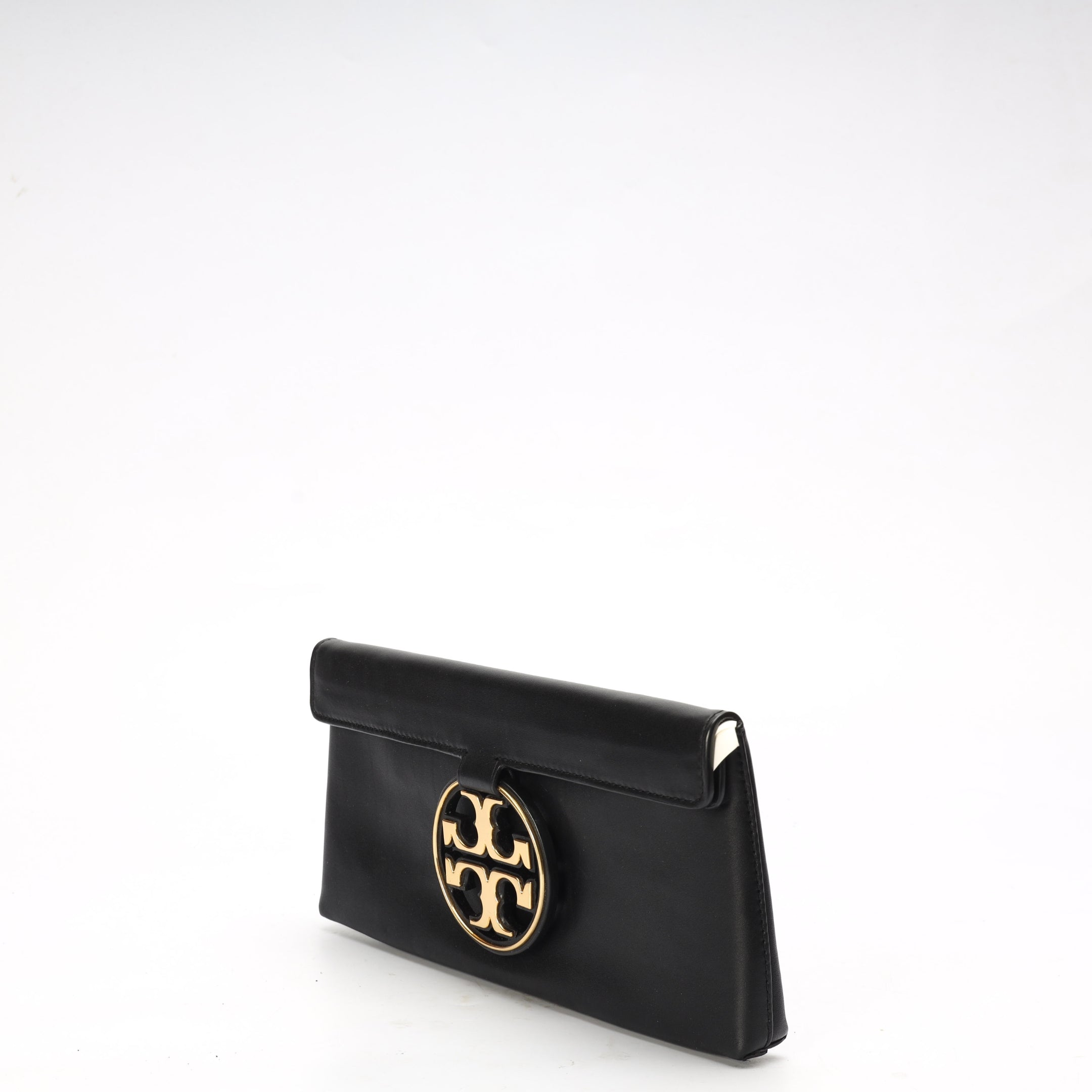 Tory Burch Miller Black Metal Clutch