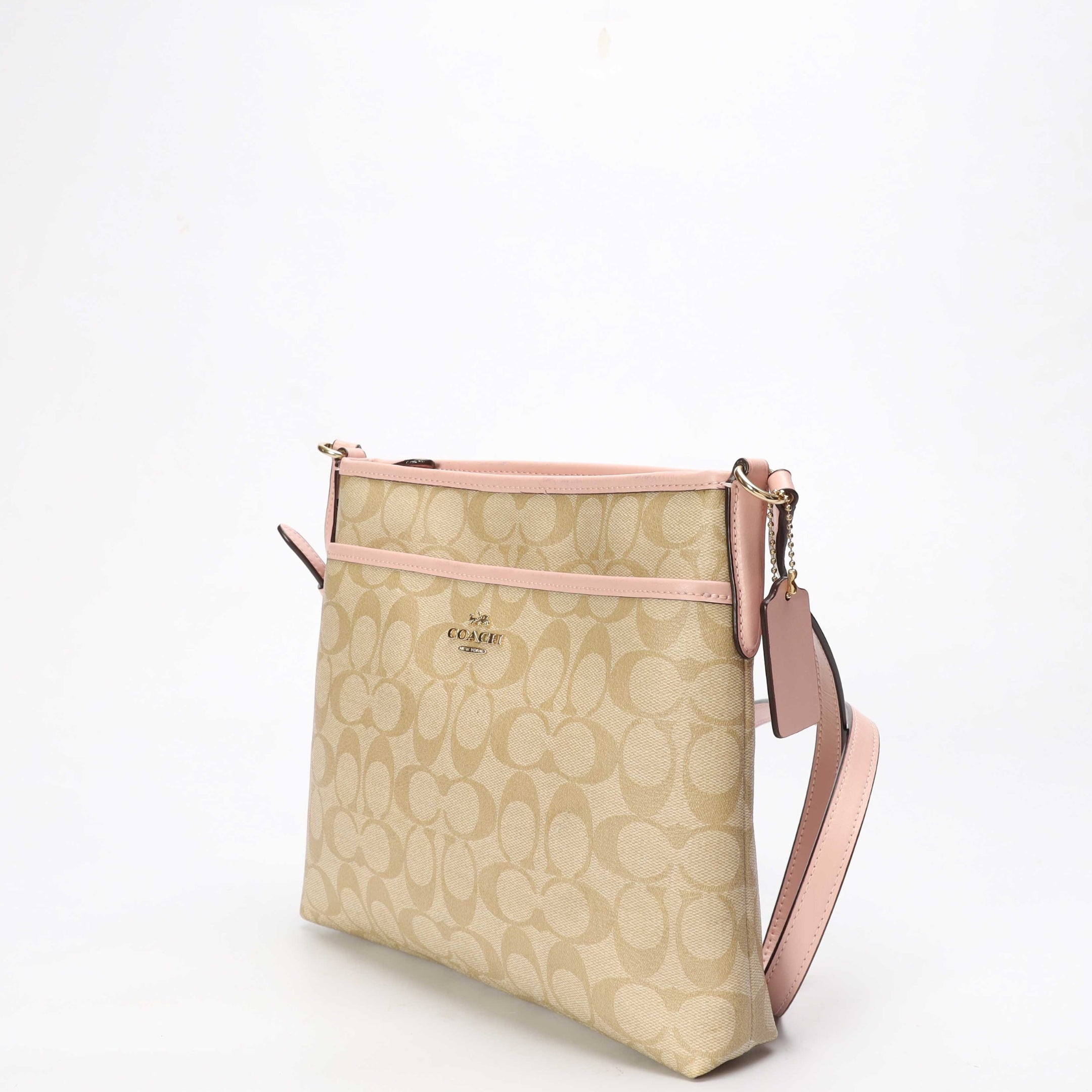 Coach Beige/Pink File Cross Body Bag