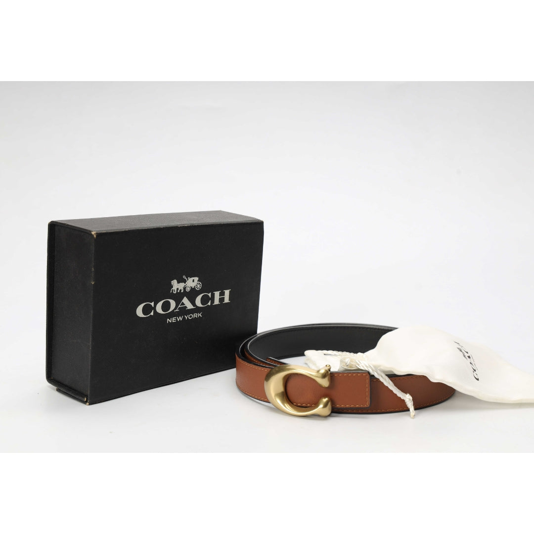 Coach Signature Buckle Reversible Belt
