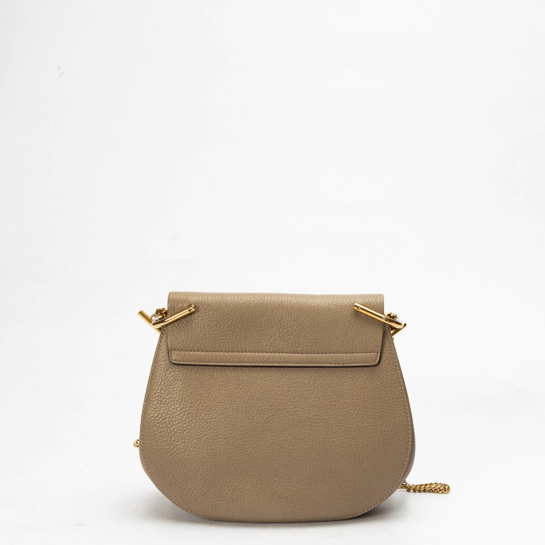 Chloe Beige Drew Chain Shoulder Bag