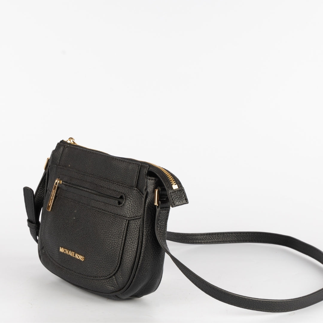 Michael Kors Black Leather Crossbody Bag