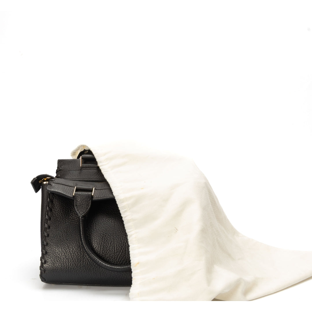 Kate Spade Black Larissa Floral Whipstitch Satchel