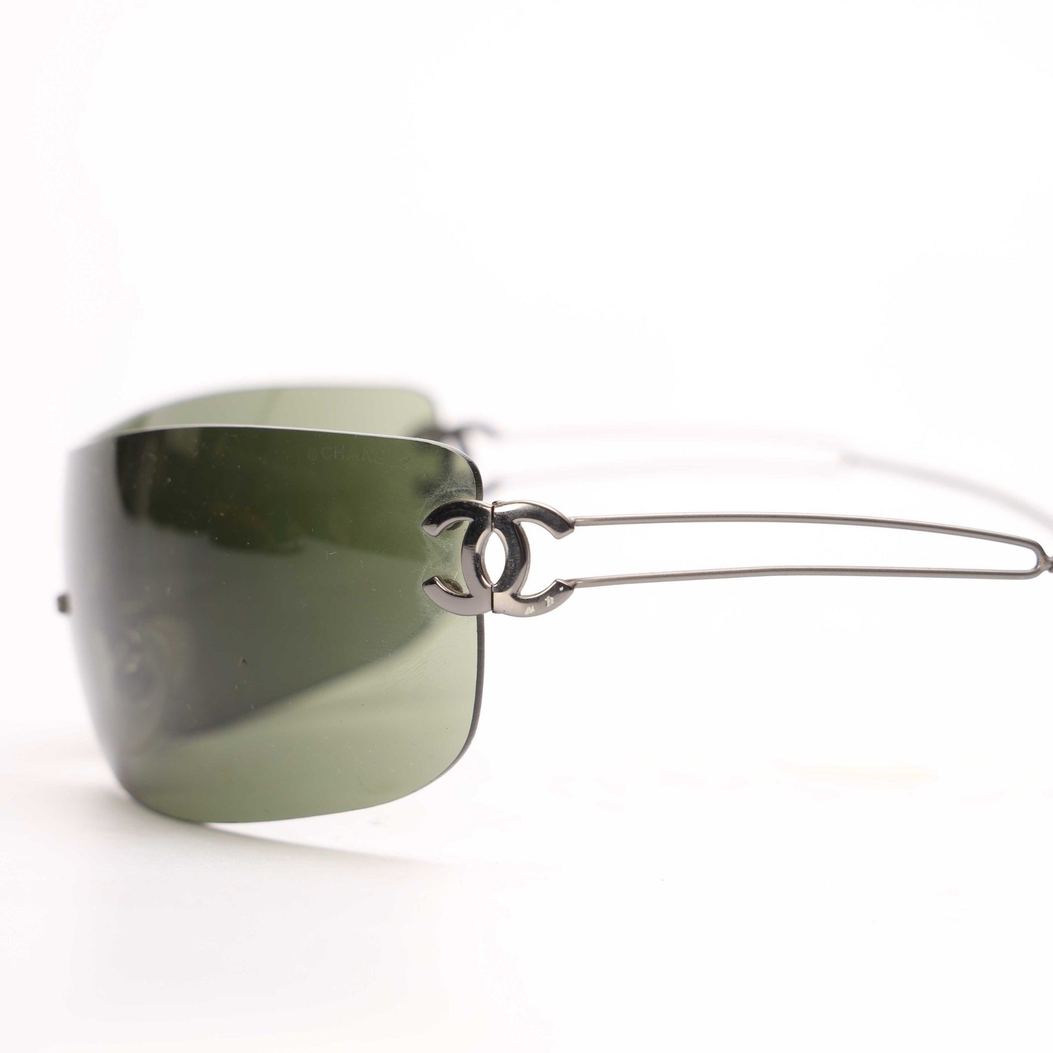Chanel Green Shield Sunglasses