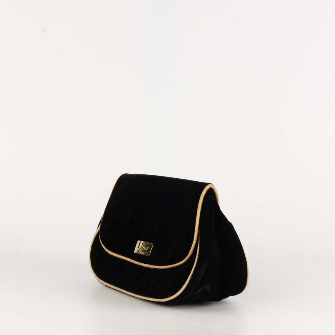 Dior Black Velvet Pouch