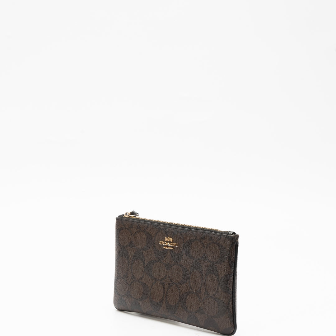 Coach Brown Monogram Medium Wristlet