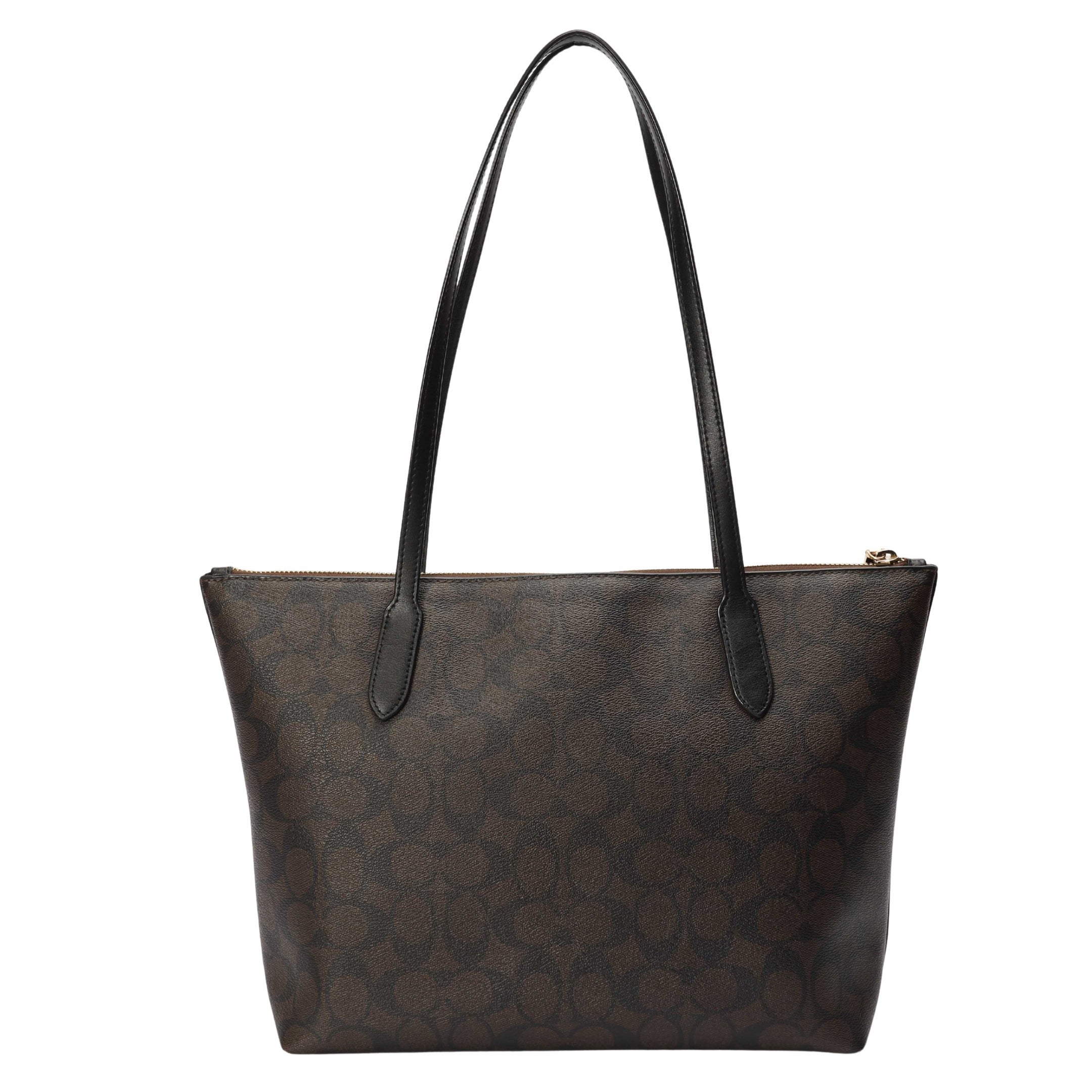 Coach Brown Monogram City Zip Top Tote