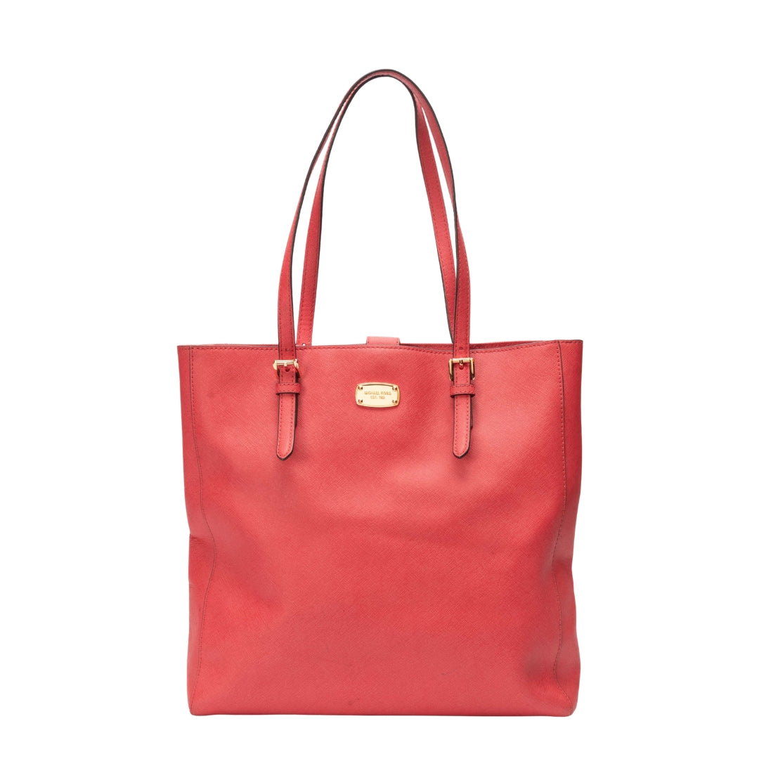 Michael Kors Red Saffiano Jet Set Travel Tote