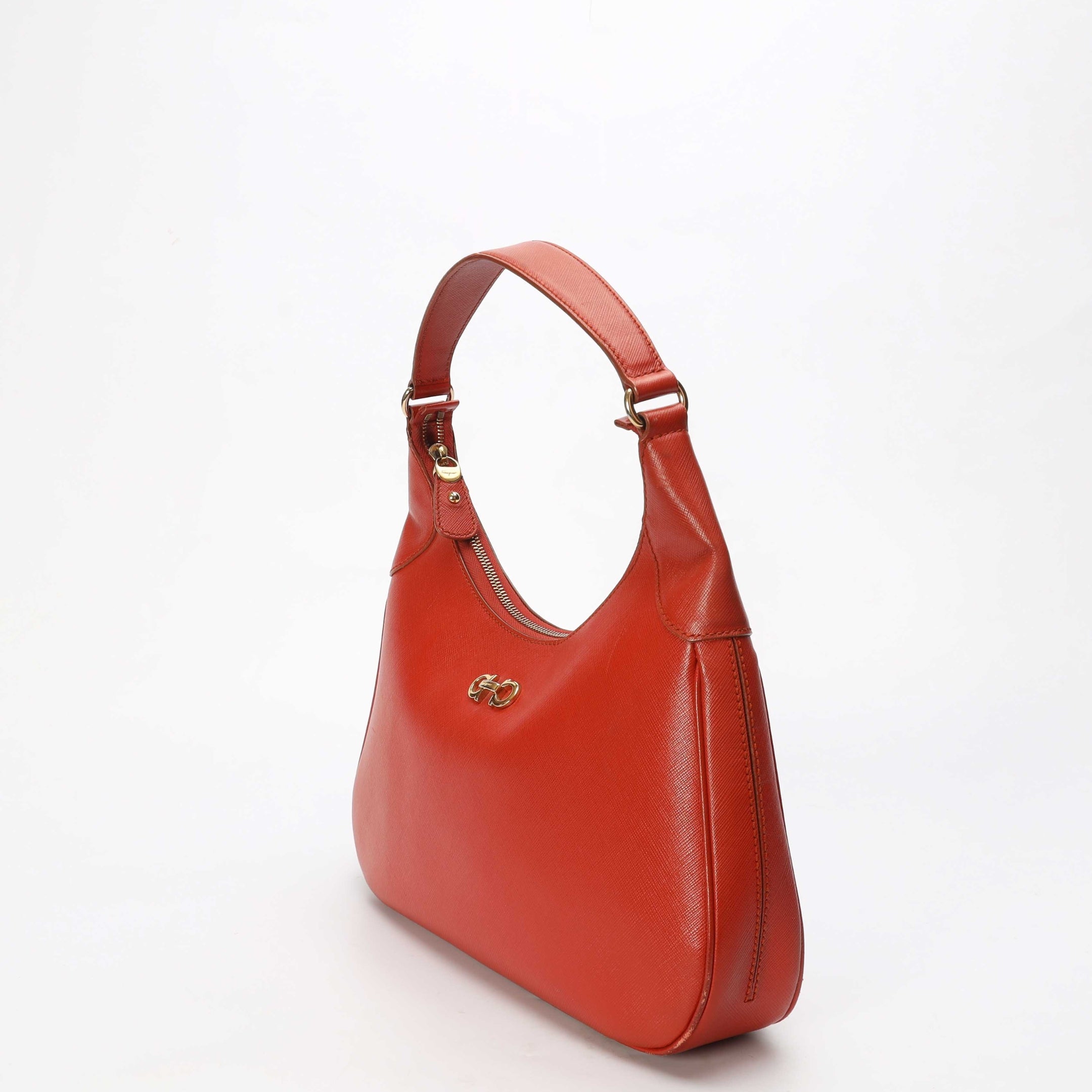 Salvatore Ferragamo Red Gancini Romana Hobo Bag