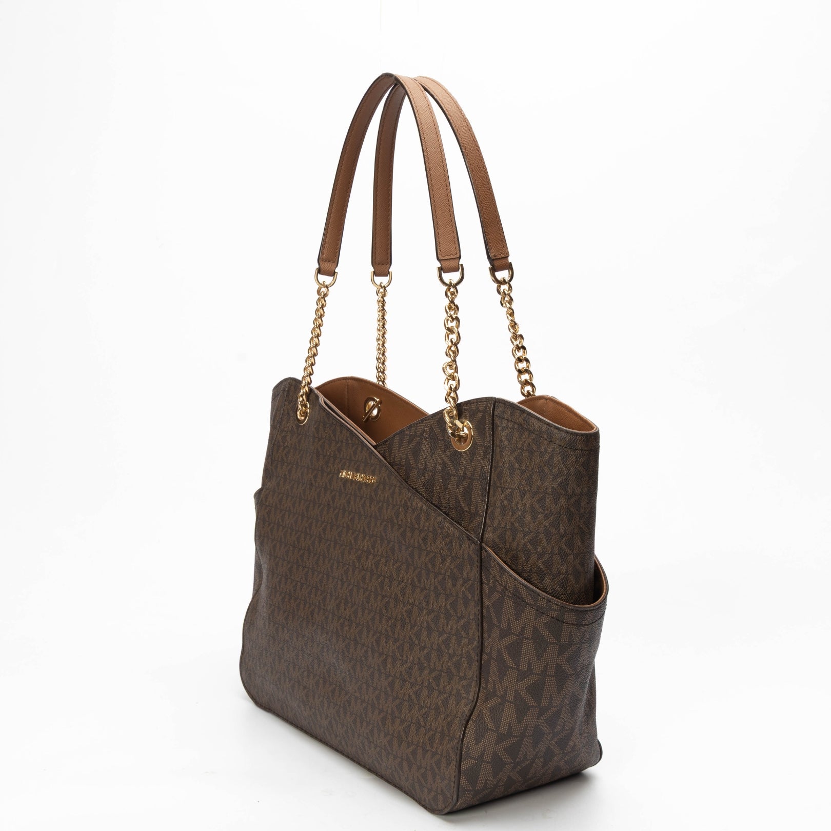 Michael Kors Jet Set Brown Large Logo Tote