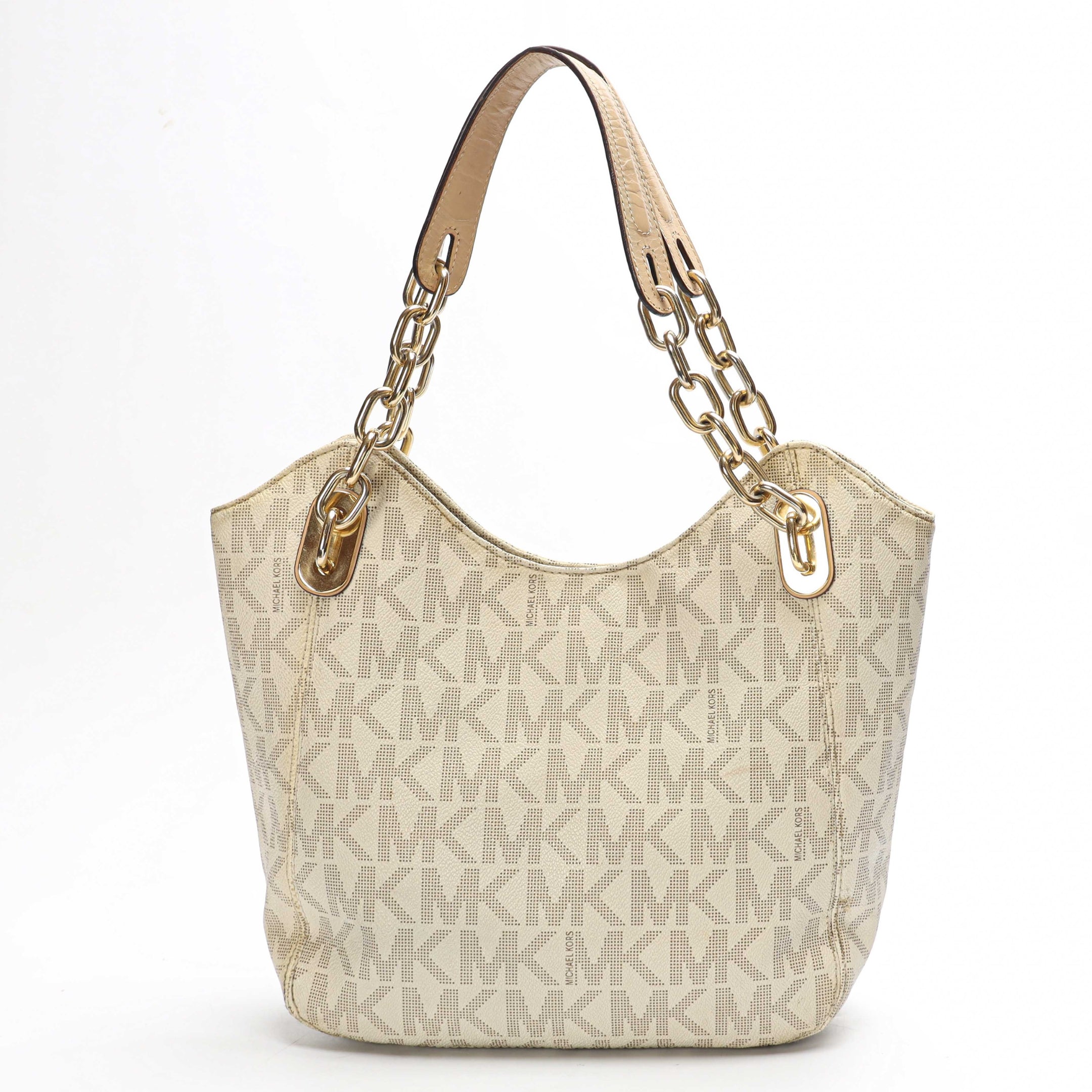 Michael Kors Vanilla Logo Lillie Chain Hobo Bag