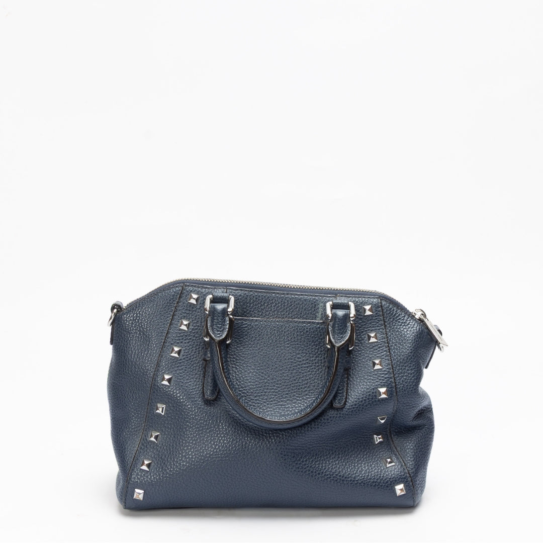 Michael Kors Navy Studded Ciara Convertible Satchel