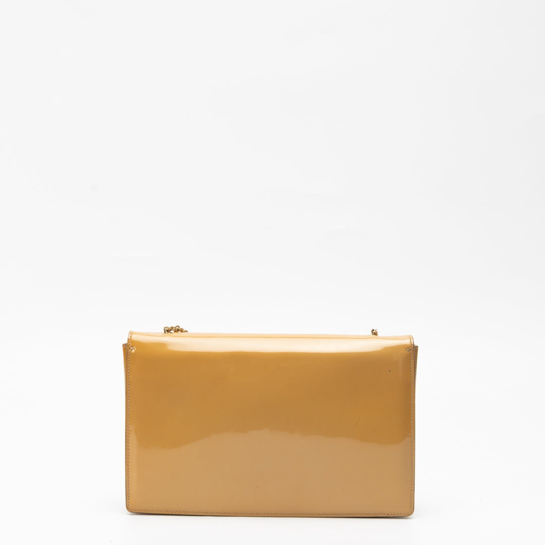 Salvatore Ferragamo Yellow Patent Leather Vara Bow Crossbody Bag