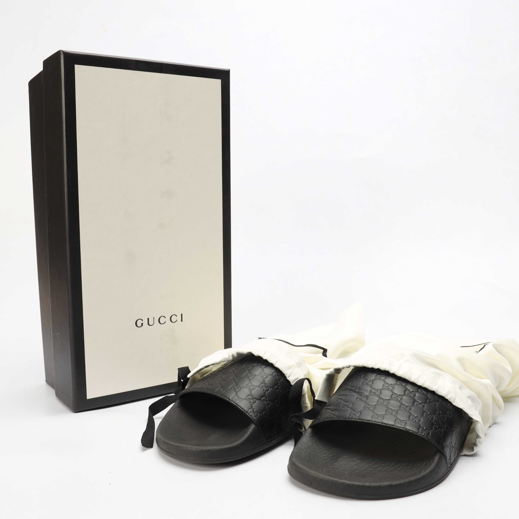 Gucci Microguccissima Black Slide