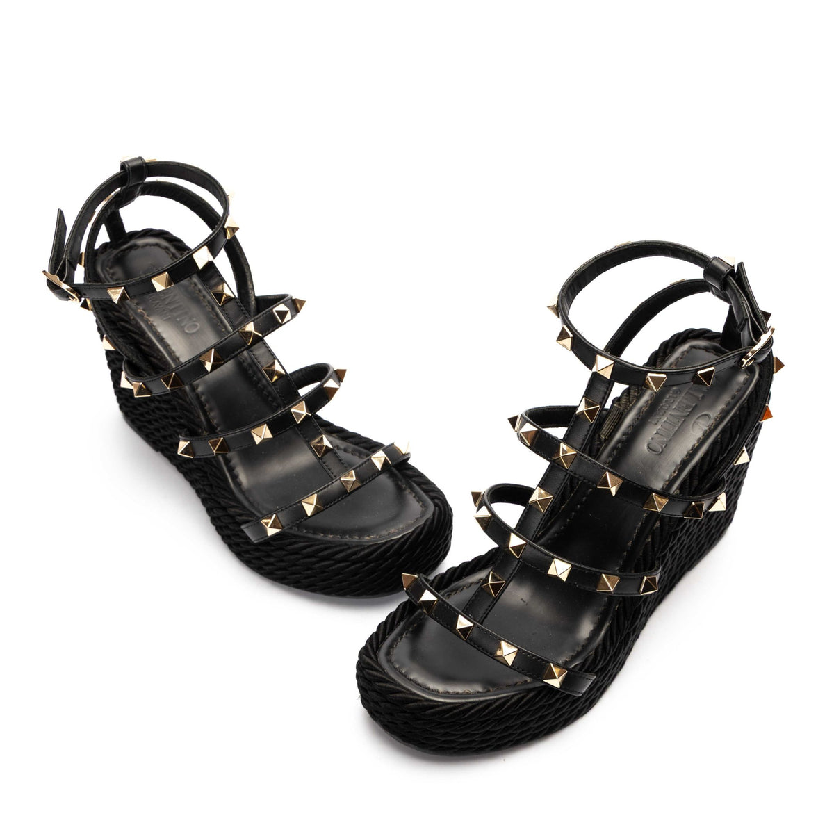 Valentino Garavani Rockstud Torchon Wedge Sandal