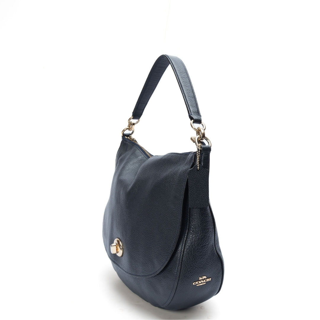 Coach Navy Turnlock Hobo Bag