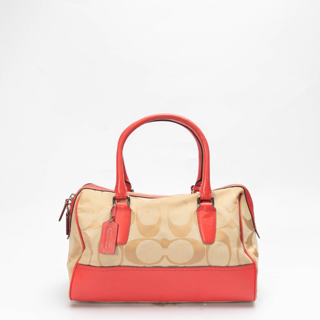 Coach Orange/Beige Haley Convertible Satchel