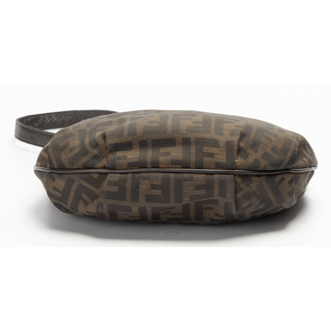 Fendi Croissant Zucca Canvas Monogram Shoulder Bag