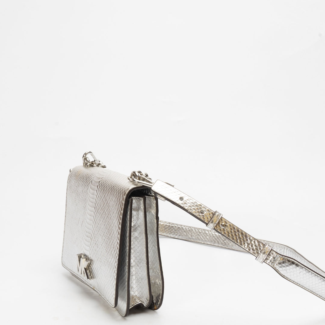 Michael Kors Sloan Editor Silver Shoulder Bag