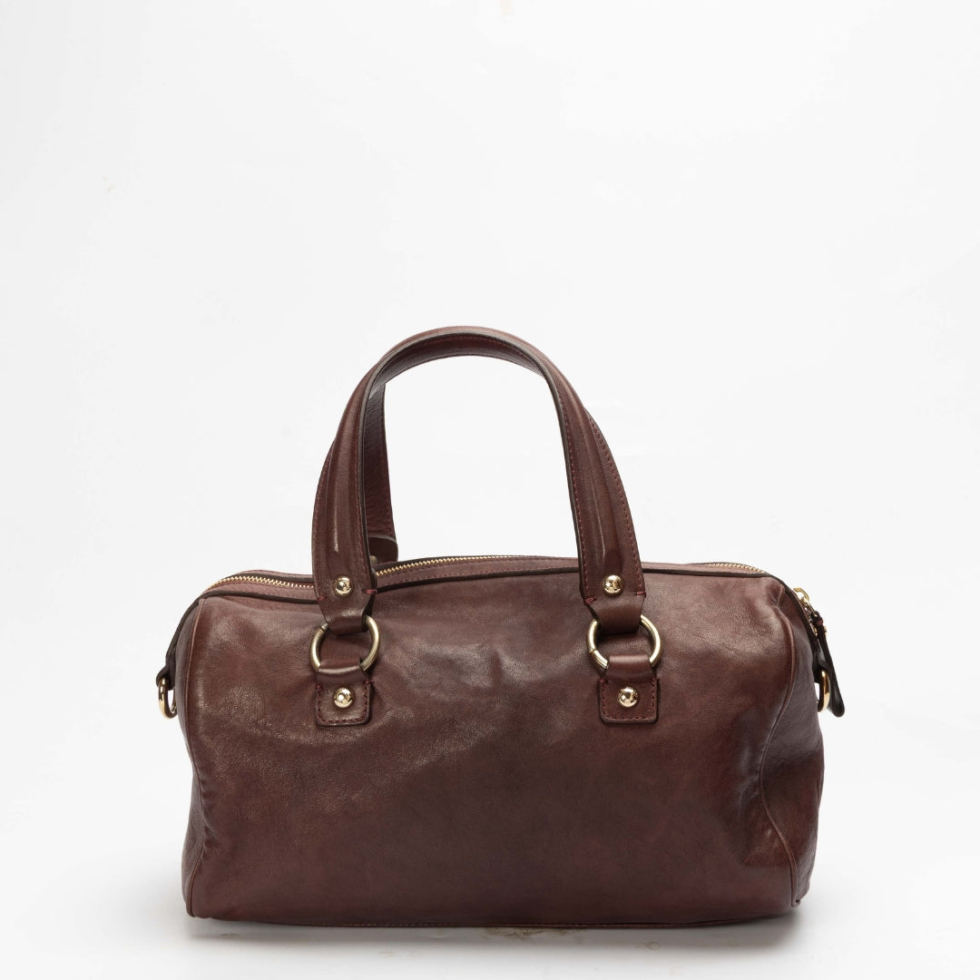 Jimmy Choo Brown Python Satchel