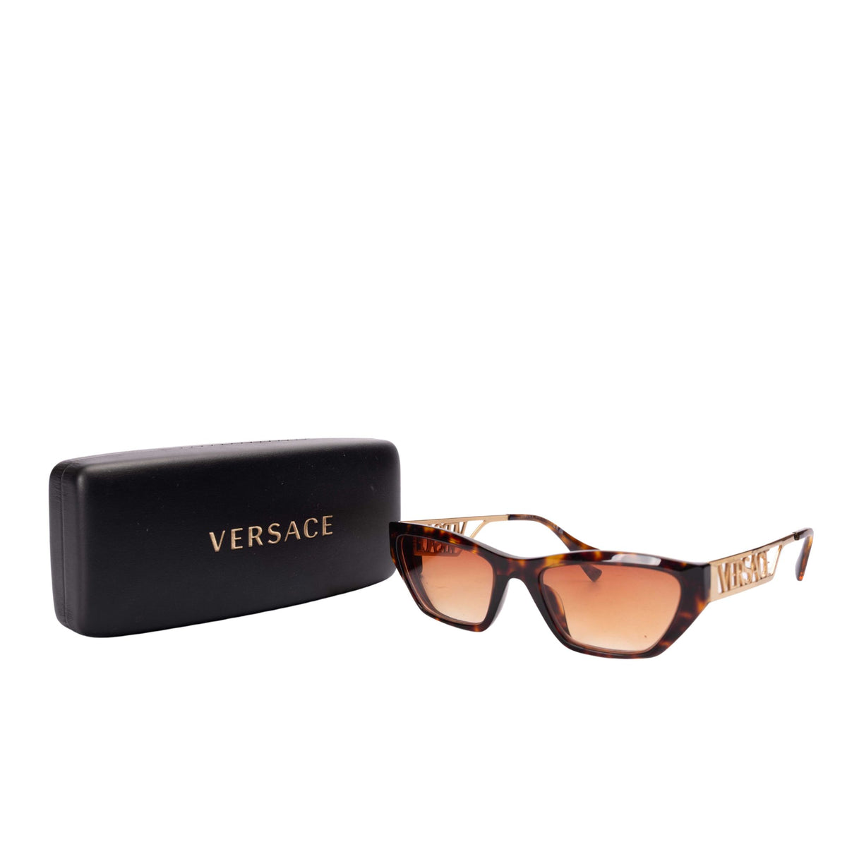 Versace Women's Cat Eye Brown Sunglasses