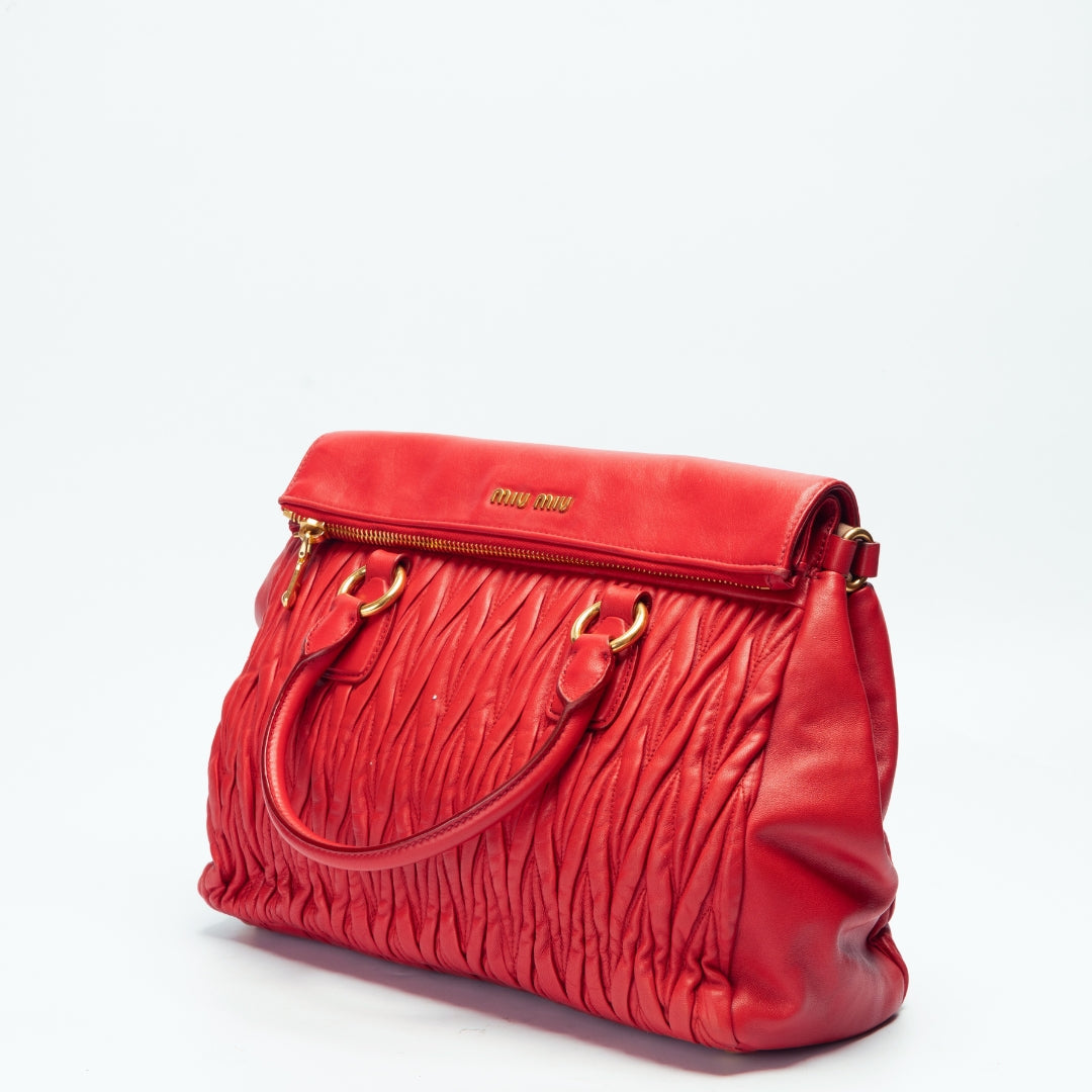 Miu Miu Matelasse Leather Nappa Tote Bag