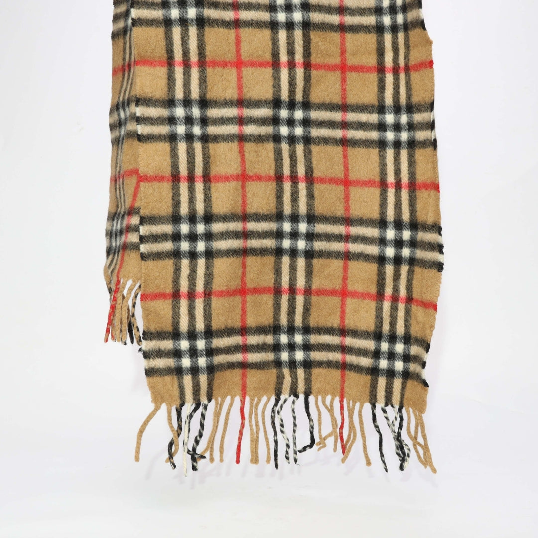 Burberry Beige Check Cashmere Scarf