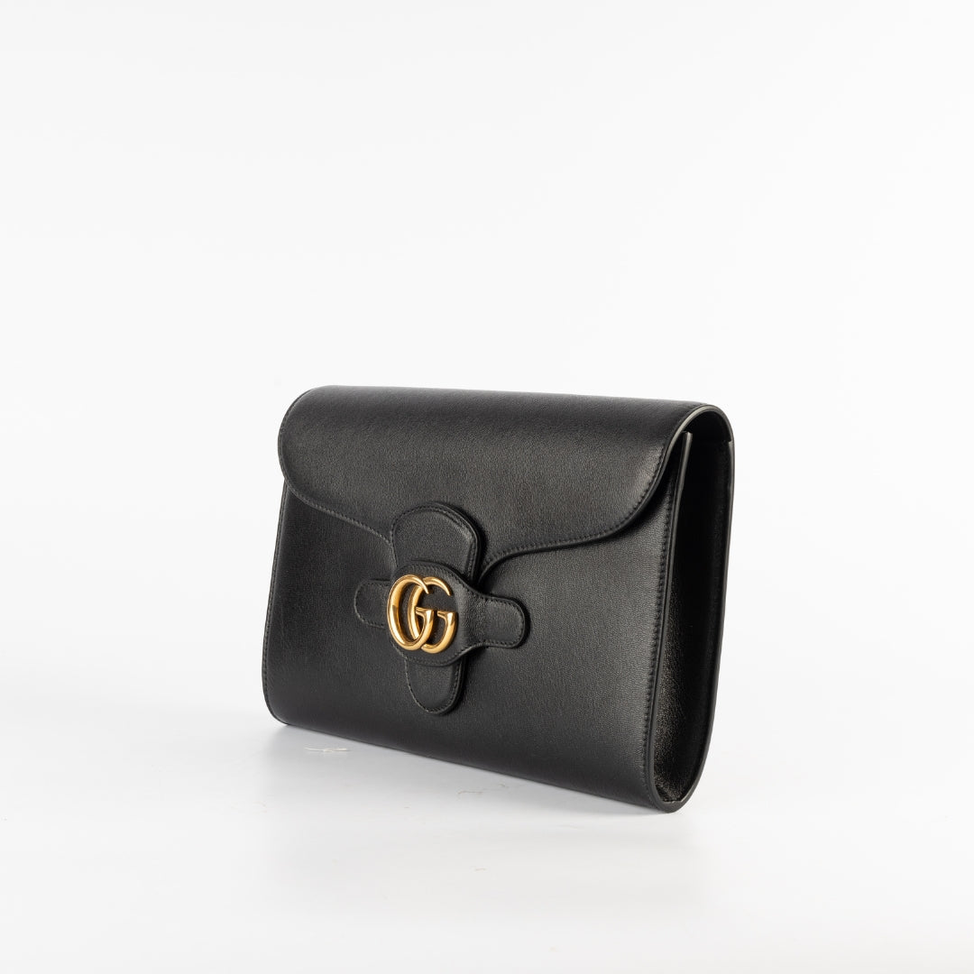 Gucci GG Marmont Black Leather Clutch