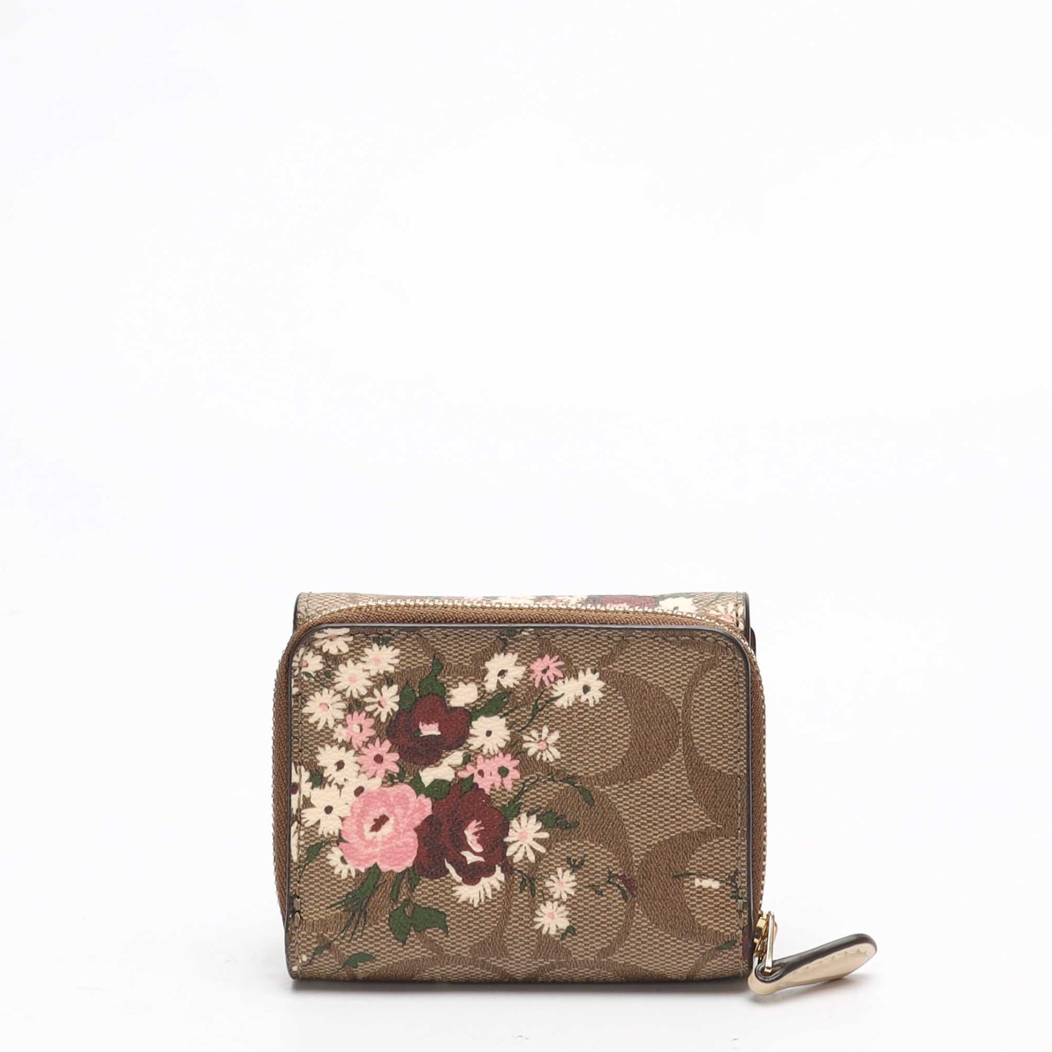 Coach Signature Canvas Floral Tri-Fold Wallet