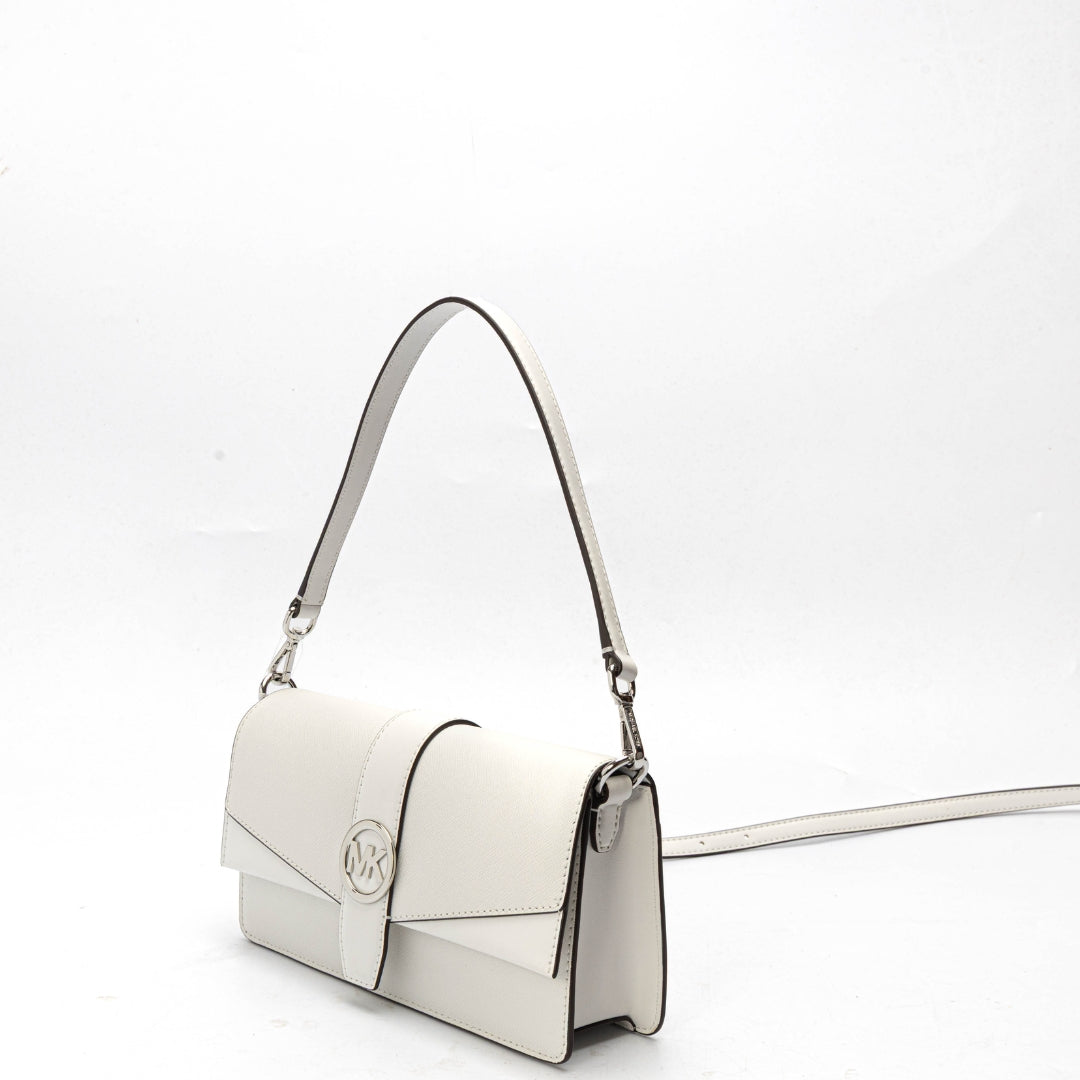 Michael Kors White Greenwich Shoulder Bag