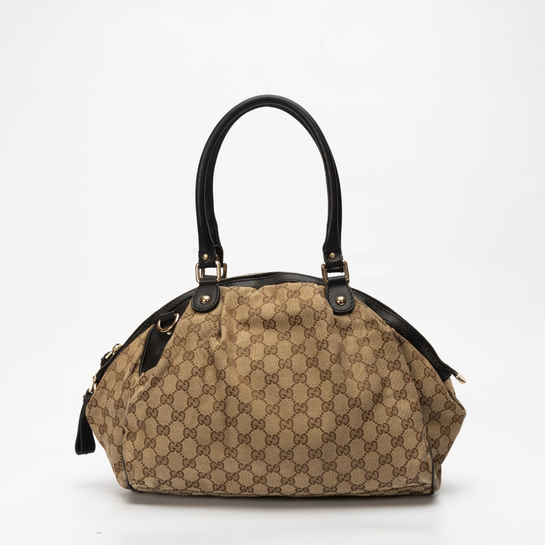 Gucci GG Canvas and Leather Medium Sukey Hobo