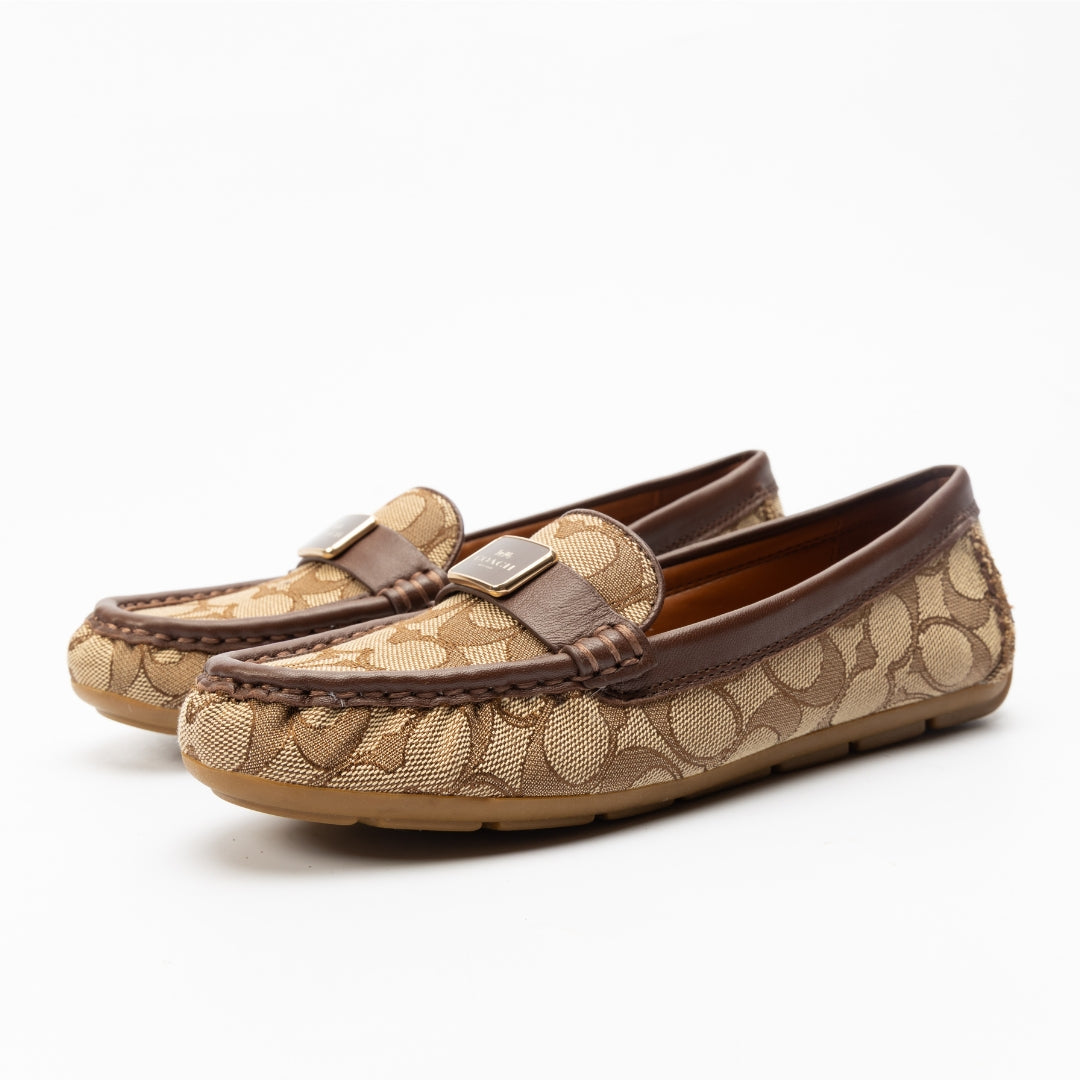 Coach Mona Driver In Signature Jacquard Loafers