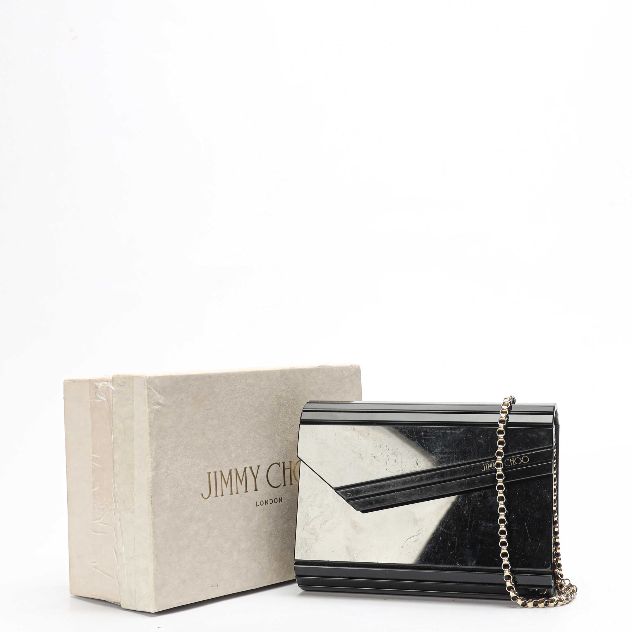 Jimmy Choo Black Acrylic Candy Clutch Bag