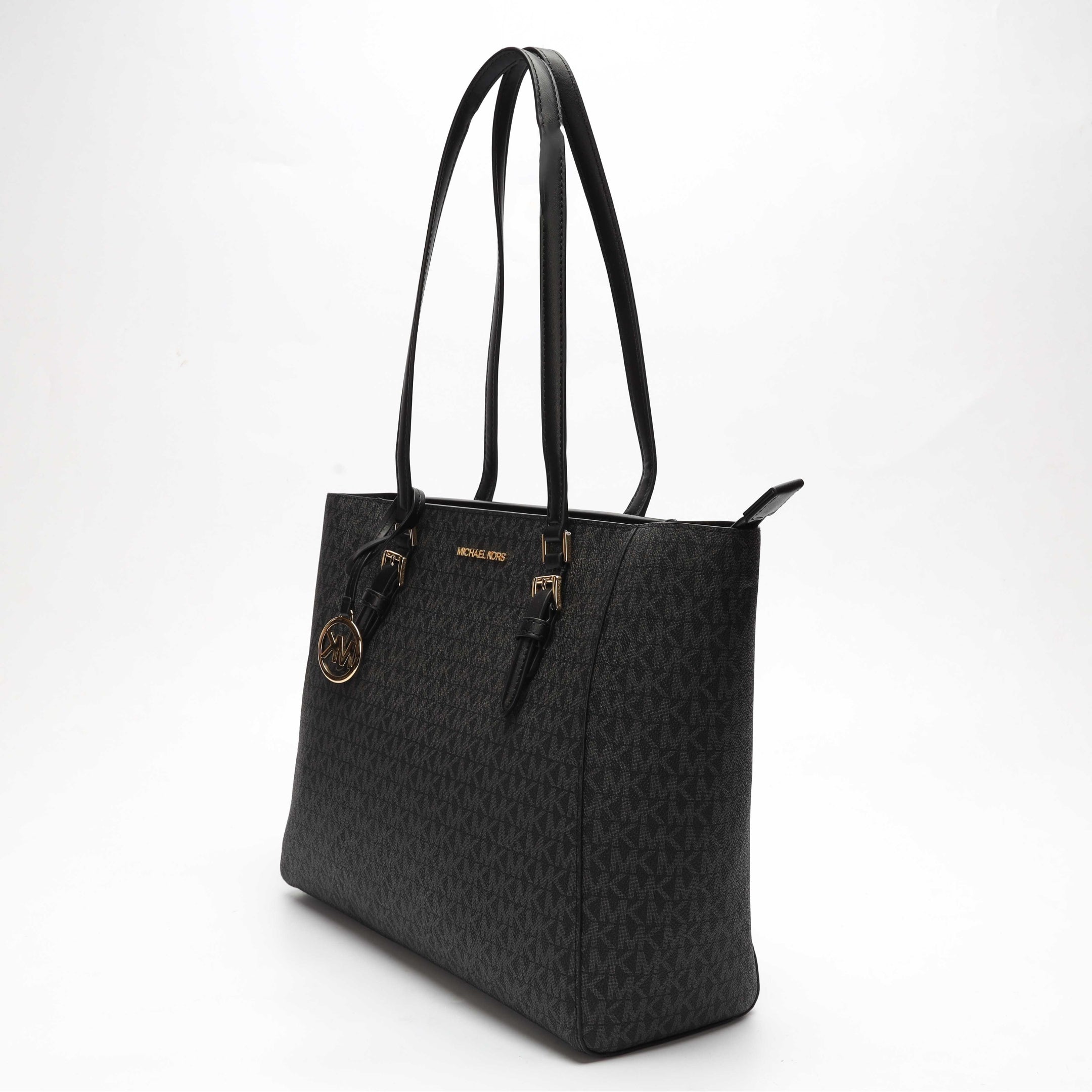 Michael Kors Black Charlotte Large Signature Logo Tote