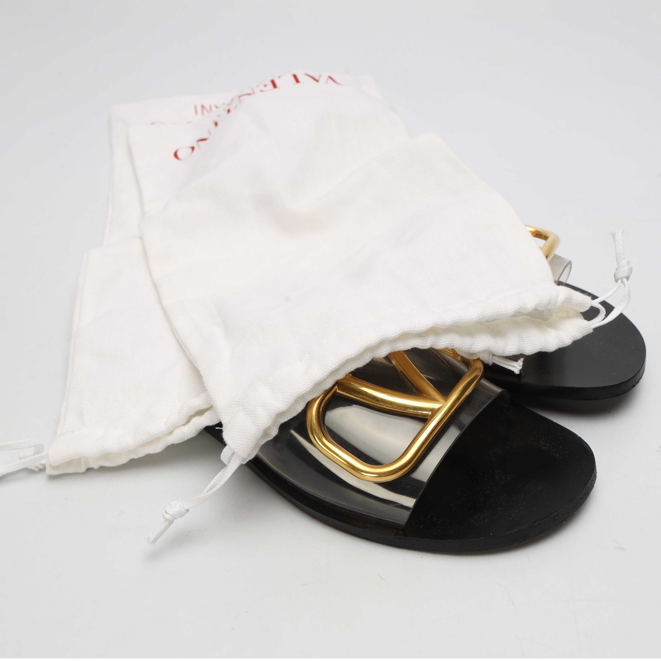Valentino Transparent VLogo Signature Slide Sandals