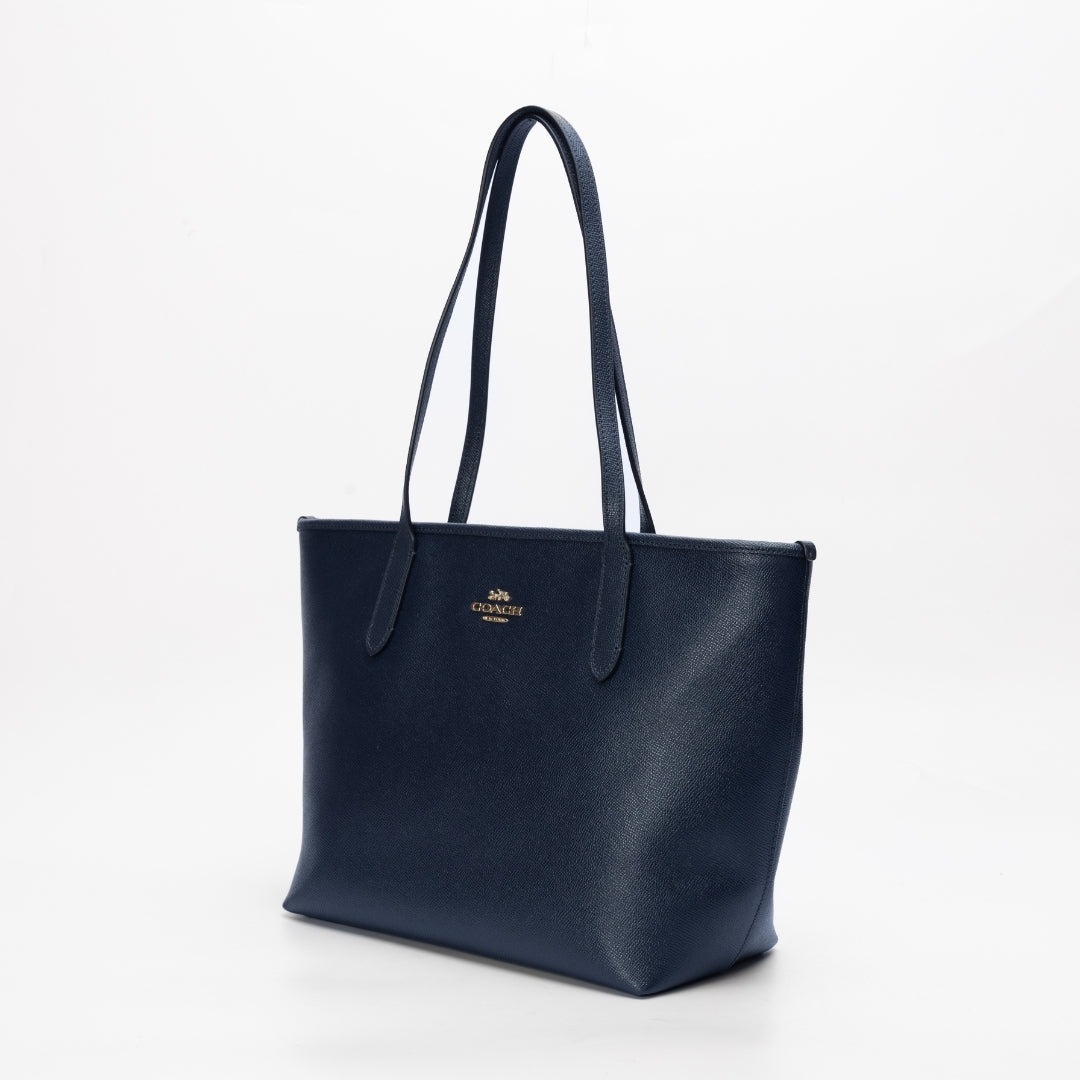 Coach Navy Blue Avenue Zip Tote