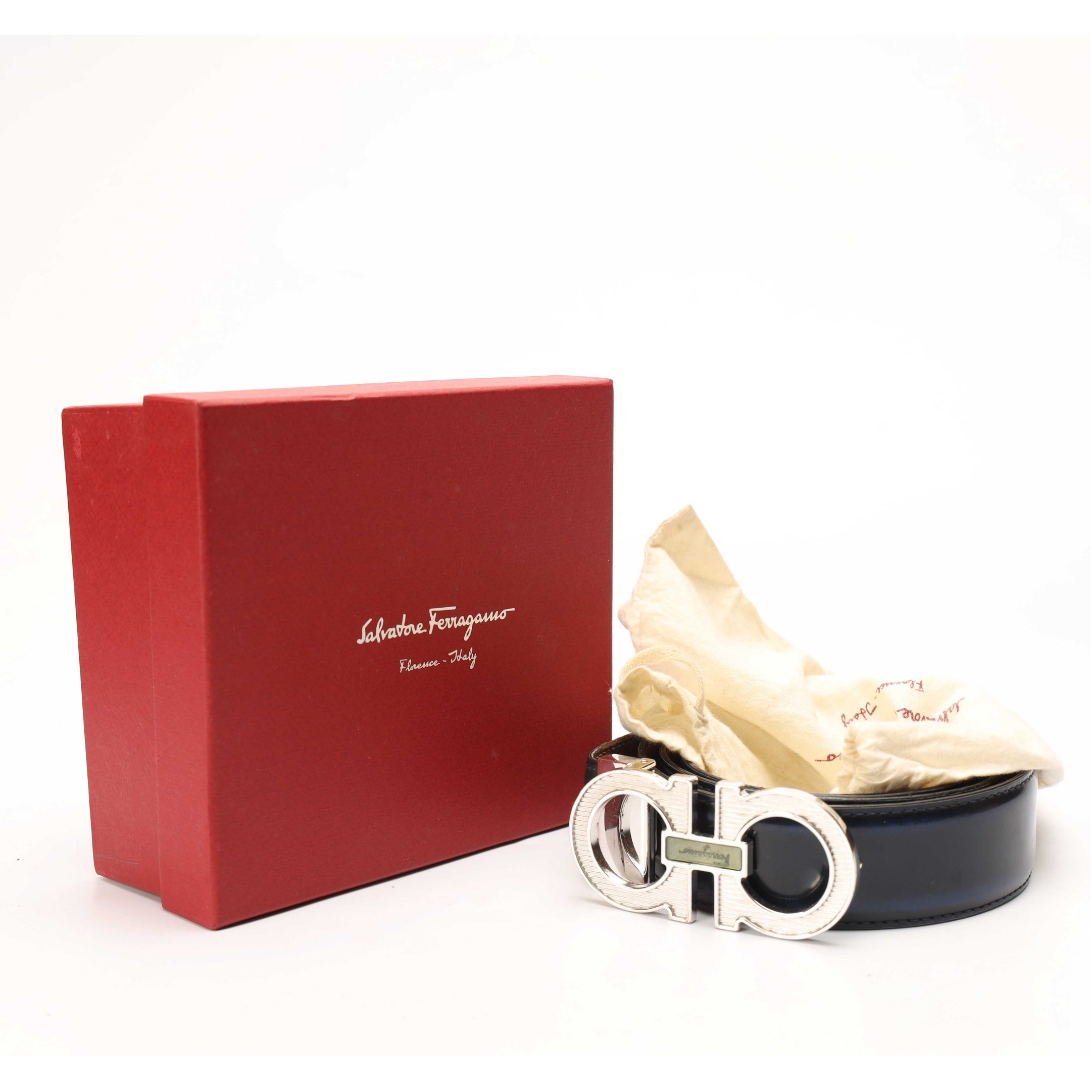 Salvatore Ferragamo Black Gancini Belt