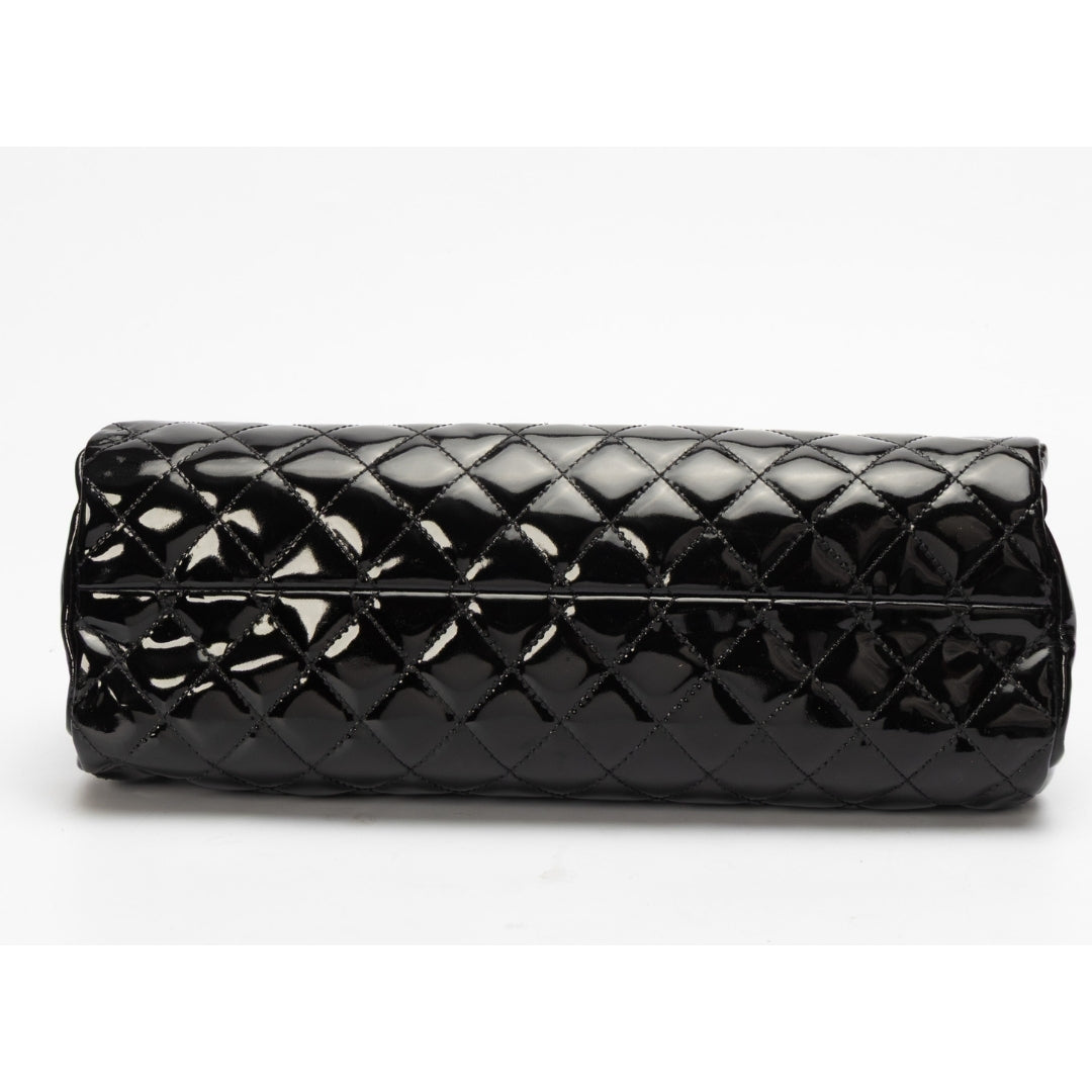 Chanel Black Quilted Patent Leather Small Just Mademoiselle Bowler Bag