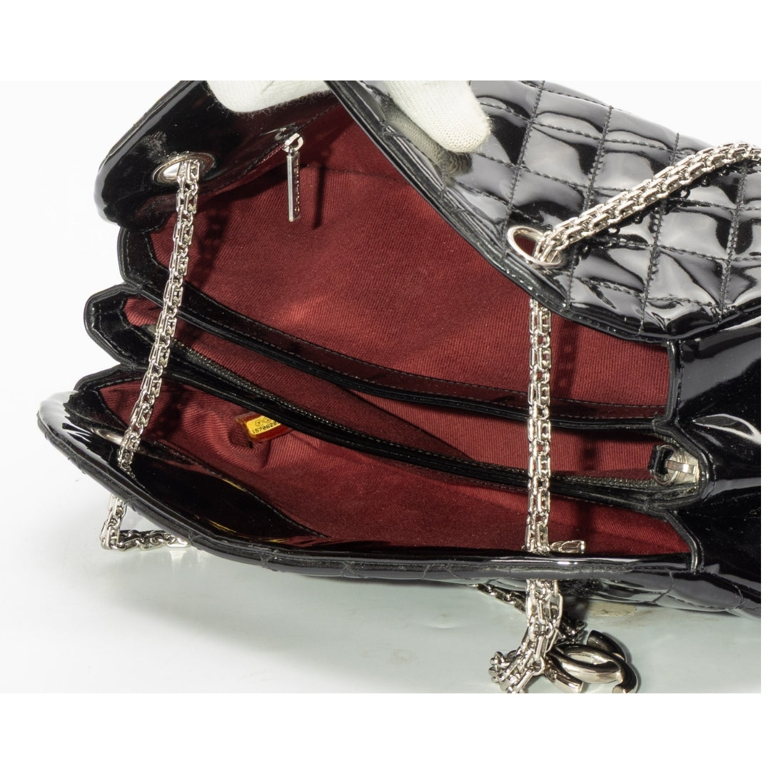 Chanel Black Quilted Patent Leather Small Just Mademoiselle Bowler Bag