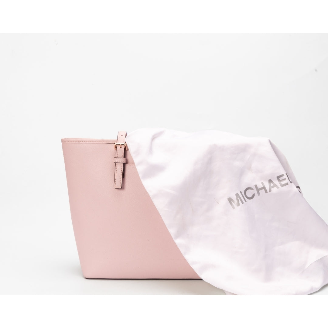 Michael Kors Pink Leather Jet Set Tote Bag