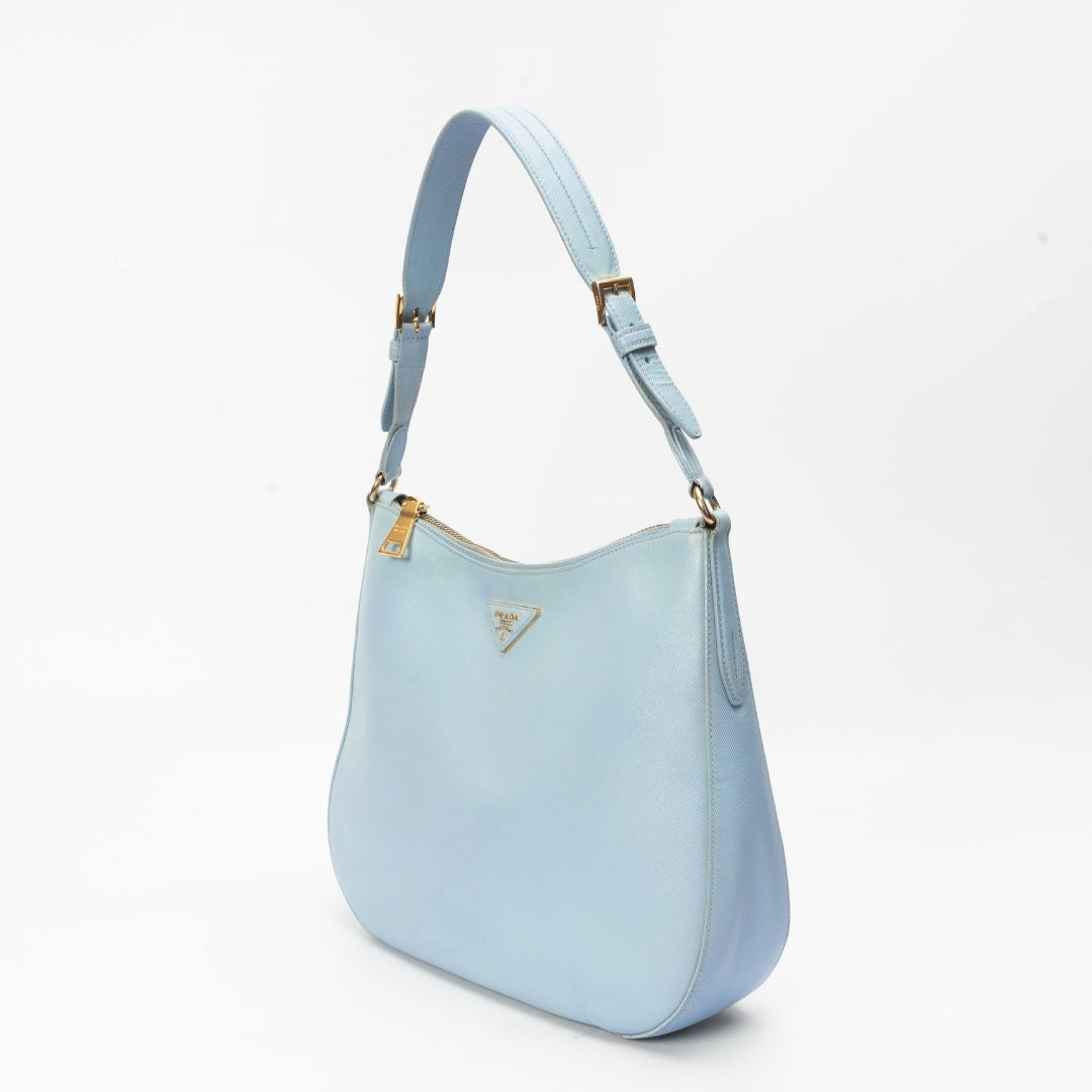 Prada Lago Saffiano Lux Leather Hobo