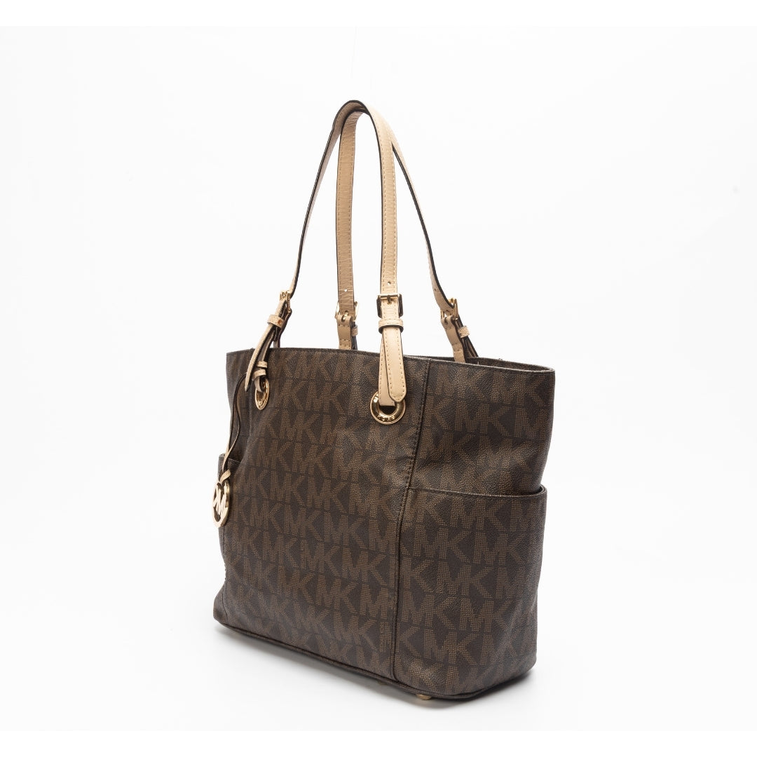 Michael Kors Signature Coated Canvas Jet Set Tote