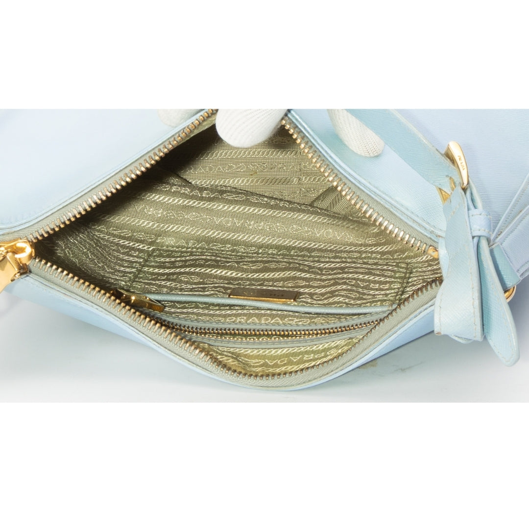 Prada Lago Saffiano Lux Leather Hobo