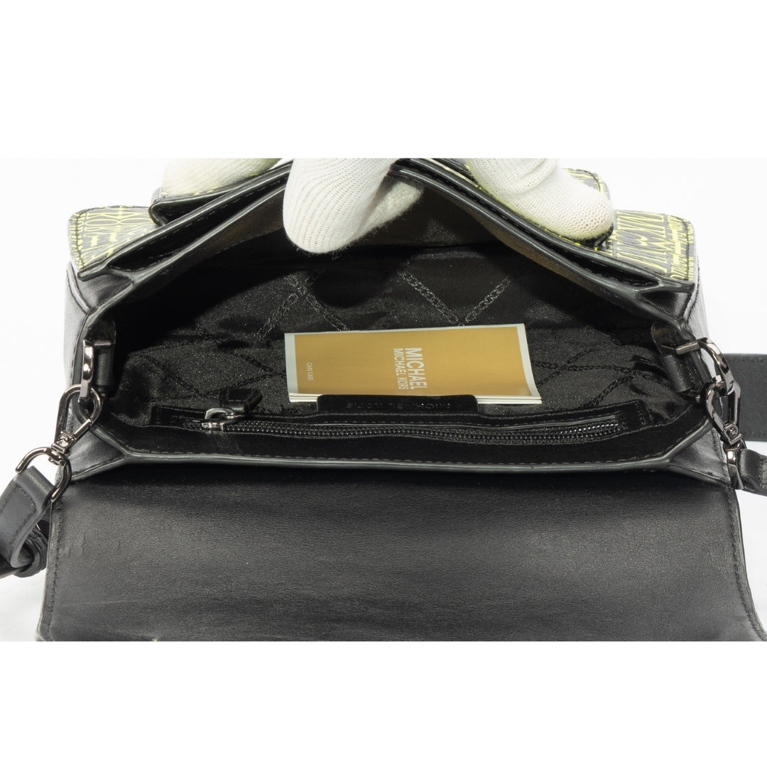 Michael Kors Sloan Editor Newsprint Leather Shoulder Bag