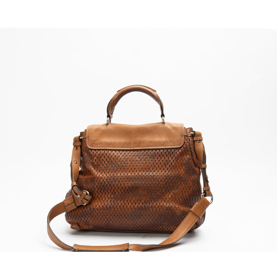 Chloe Tan Python Elsie Top Handle Bag